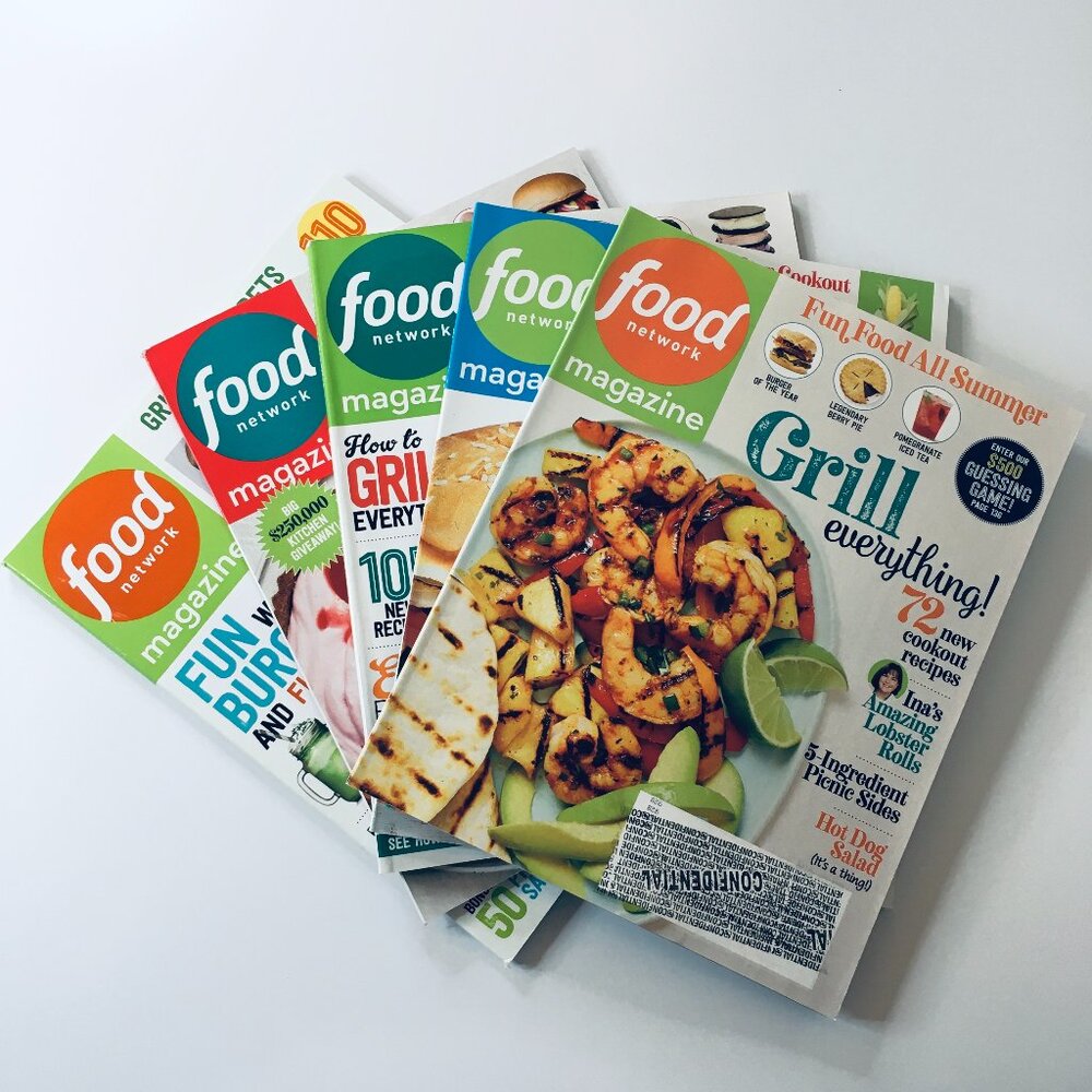 5 Food Network Magazines Lot - Grilling Summer Cooking Grill Cook Out
